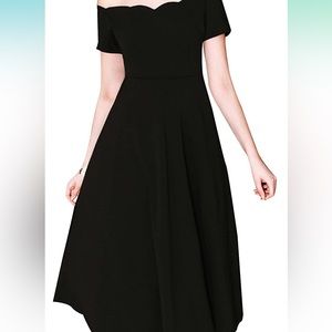 Gypsophila Off Shoulder Black MIDI Dress Size M NWT
